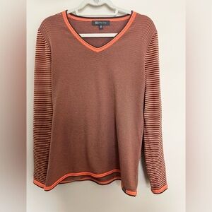 Title Nine Striped Long Sleeve Shirt Size Medium